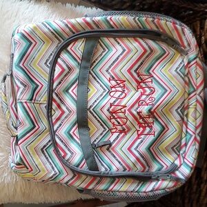 Thirty One Sling Organizing Pack in Multicolor Chevron Party Punch Print